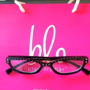Hand Polished Jeweled Eyewear Black Reading Glass